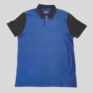 DKNY Stretch Blue Black Polo Size S